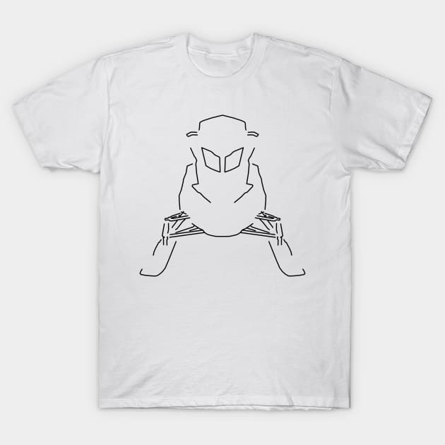 Snowmobile outline graphic (black) T-Shirt by soitwouldseem